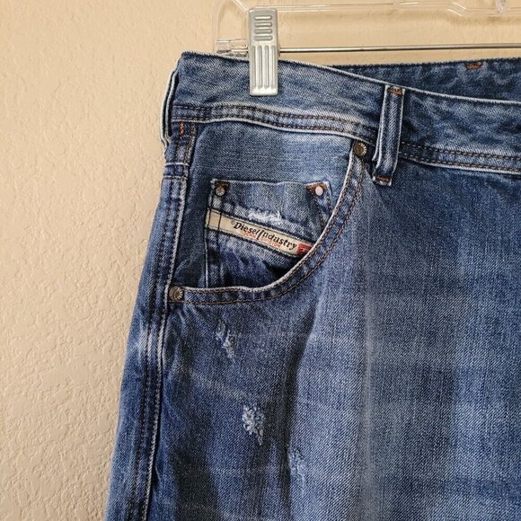Diesel Mens Krayver Slim Carrot Jeans 31x30 Blue Regular Denim Distressed - Picture 8 of 10